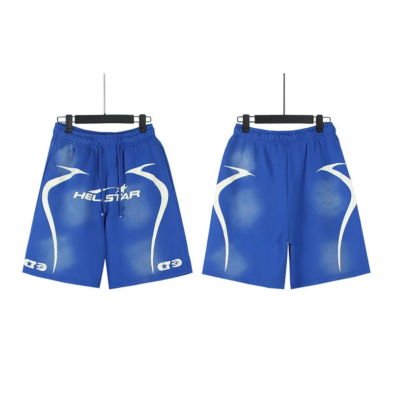 New European American Trendy Brand Hip Hop Style Cotton Washed Distressed Flame Print Casual Plus Size Knee-length Shorts - Buy  Product on Alibaba.com