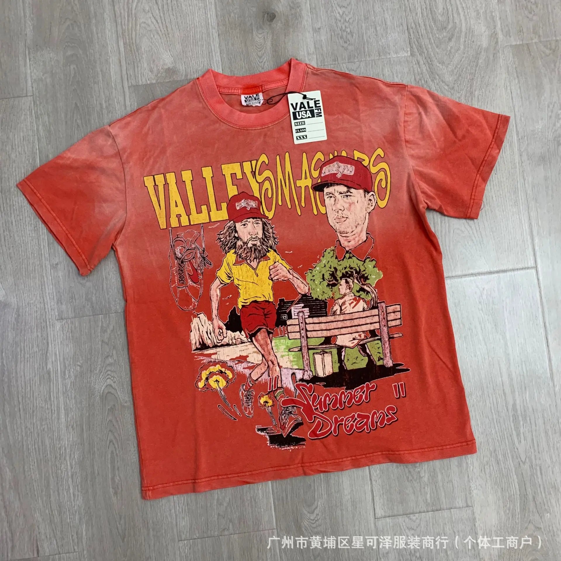 Vale Sports Men's European American Hip Hop Style 100% Cotton Loose Short Sleeve Tee Shirt Valley Dreams Washed Old Print - Buy Short Sleeve Men's Tee Shirt
hip Hop Style T-shirt
loose Fit Men's T-shirt
o-neck T-shirt For Men
100% Cotton T-shirt
o-neck Me