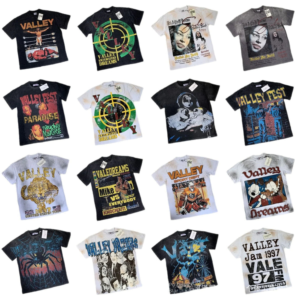 Vale Sports Men's European American Hip Hop Style 100% Cotton Loose Short Sleeve Tee Shirt Valley Dreams Washed Old Print - Buy Short Sleeve Men's Tee Shirt
hip Hop Style T-shirt
loose Fit Men's T-shirt
o-neck T-shirt For Men
100% Cotton T-shirt
o-neck Me