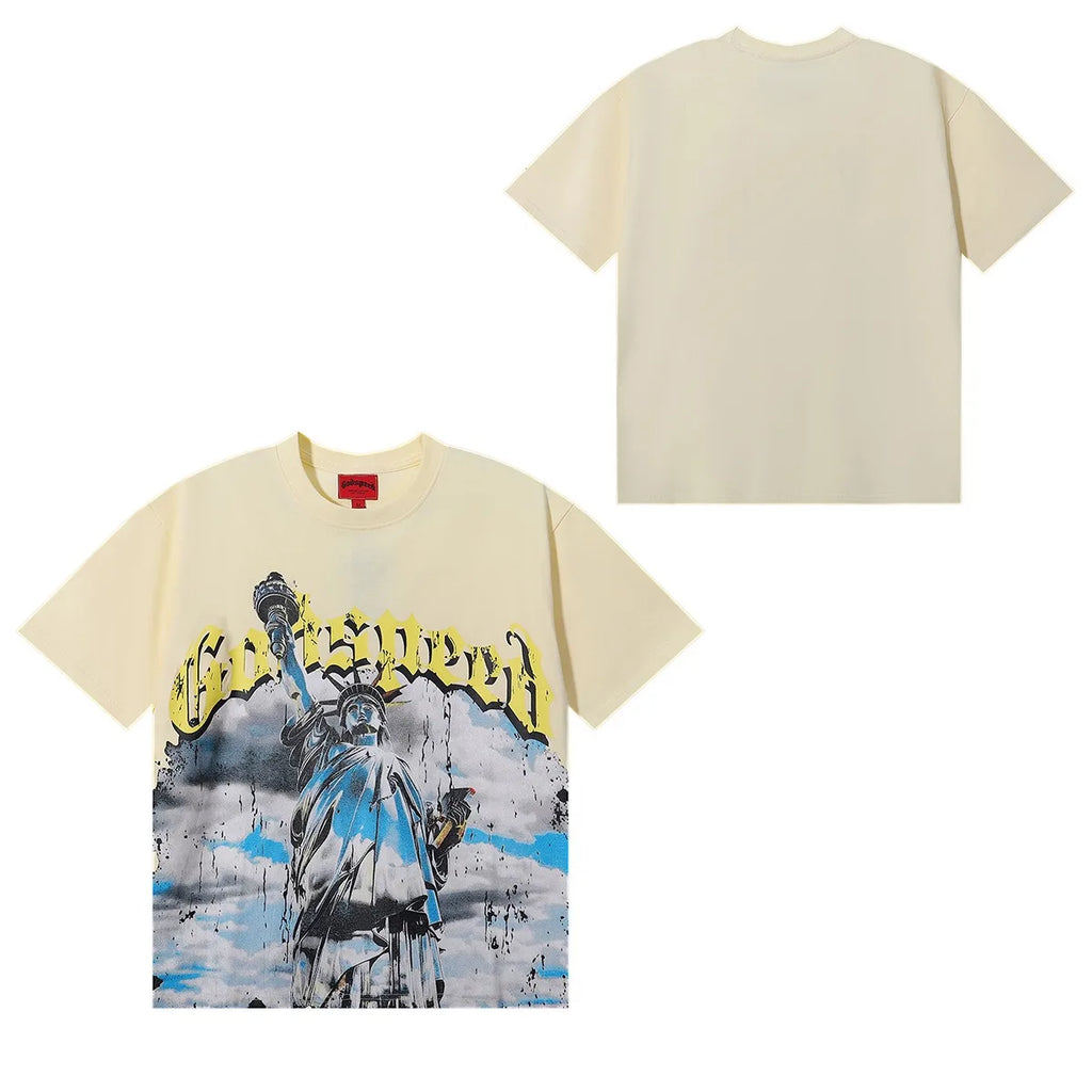 Hych Godspeed Shirt Original Quality 100%cotton Street Wear Oversized Drop Shoulder Short Sleeve Vintage Printed T For Men - Buy  Product on Alibaba.com