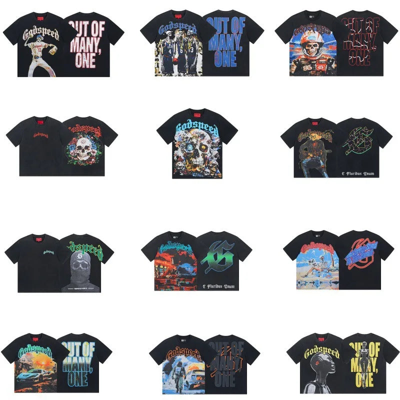 Hych Godspeed Shirt Original Quality 100%cotton Street Wear Oversized Drop Shoulder Short Sleeve Vintage Printed T For Men - Buy  Product on Alibaba.com