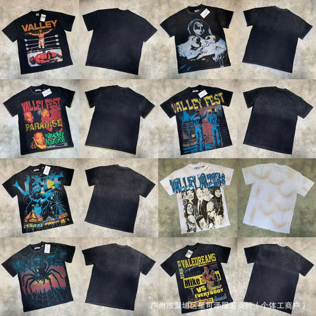 Vale Sports Men's European American Hip Hop Style 100% Cotton Loose Short Sleeve Tee Shirt Valley Dreams Washed Old Print - Buy Short Sleeve Men's Tee Shirt
hip Hop Style T-shirt
loose Fit Men's T-shirt
o-neck T-shirt For Men
100% Cotton T-shirt
o-neck Me
