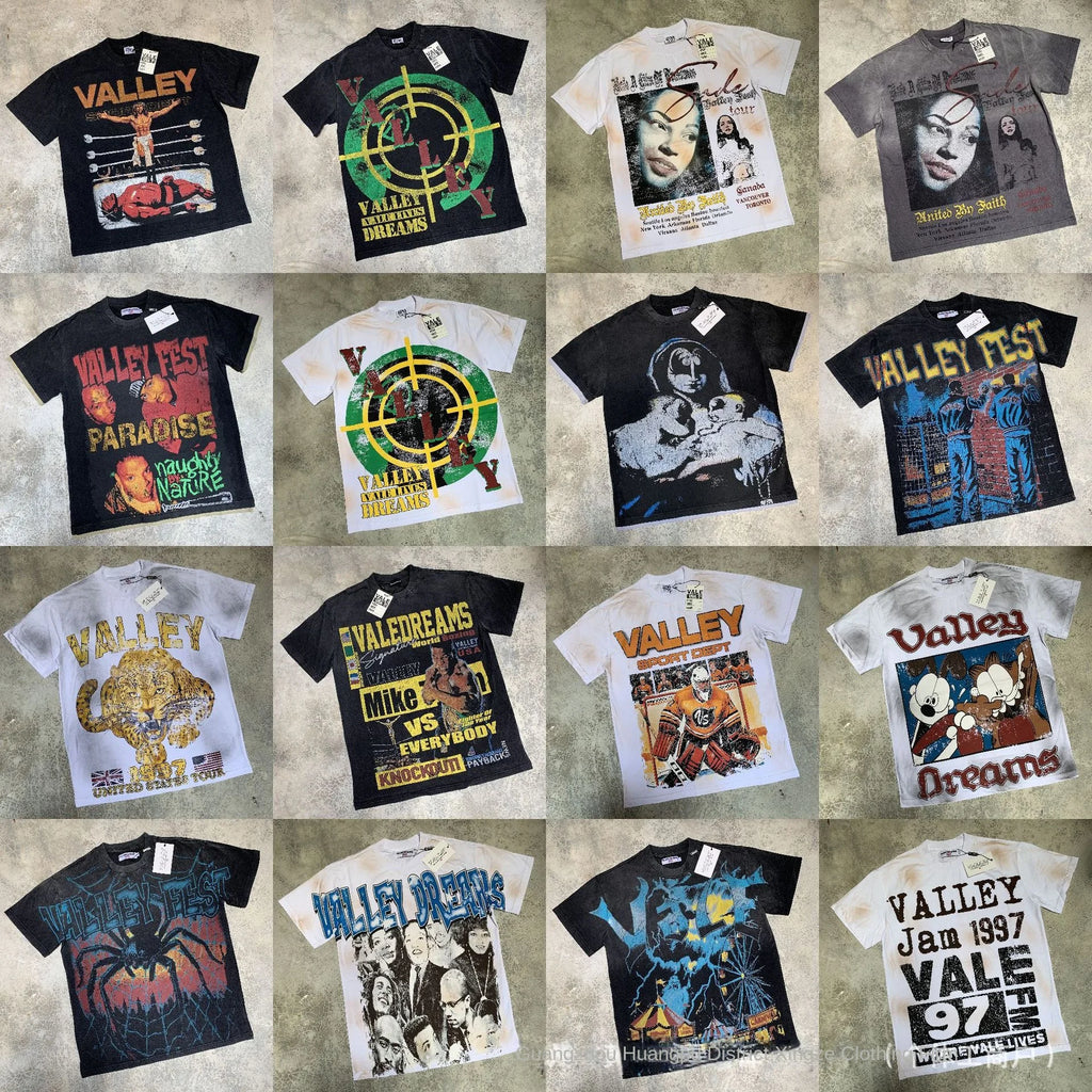 Vale Sports Men's European American Hip Hop Style 100% Cotton Loose Short Sleeve Tee Shirt Valley Dreams Washed Old Print - Buy Short Sleeve Men's Tee Shirt
hip Hop Style T-shirt
loose Fit Men's T-shirt
o-neck T-shirt For Men
100% Cotton T-shirt
o-neck Me